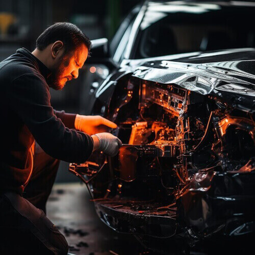 reparando carroceria de carro
